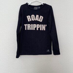 Rock Your Kid Road Trippin Black Long Sleeve Cotton Stretch T Shirt Boys size 7